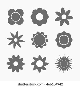 Set of flowers icons. Vector illustration