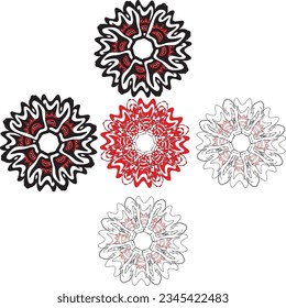 conjunto de fondo de ilustración de flores