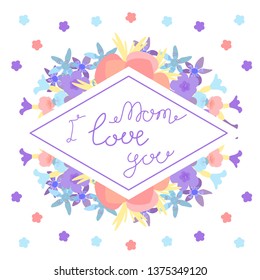 set with flowers for mother's day design template