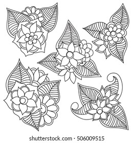 Set flowers on a white background.