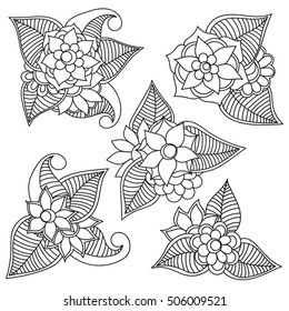 Set flowers on a white background.