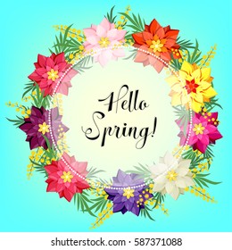 Set of flowers on a white background