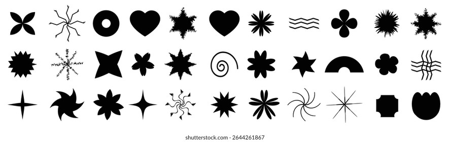 Set of flowers shape icons floral vector illustration