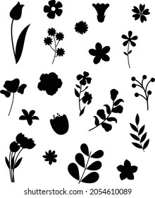 A set of Flowers silhouettes