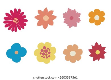 Set of flowers. style for banners, wallpaper, posters, websites, online shopping. Vector illustration design