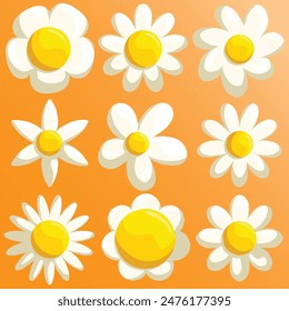 Set Flowers Summer Doodles Vector Summer Bubbles, Baloons