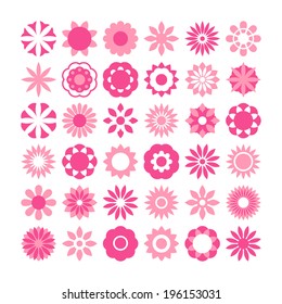 Set of flowers vector, flowers icons for design