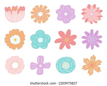 Set of flowers, vector illustration	