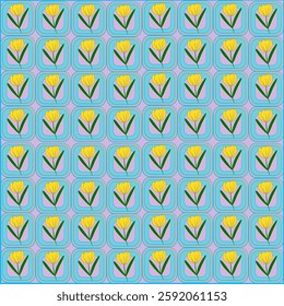 Set of flowers. Vector illustration of various abstract flowers, tulips, branch with flowers and leaves. Set of floristic icons