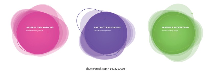 Set of Flowing Gradient Elements. Set of Abstract Drop Shaped Backgrounds for Flyers, Banners, Web Sites, Business Cards, Invitations, Gift Cards, Brochures, Landing Pages