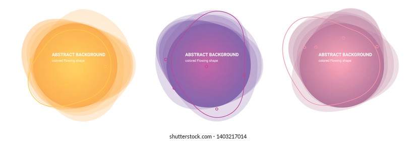 Set of Flowing Gradient Elements. Set of Abstract Drop Shaped Backgrounds for Flyers, Banners, Web Sites, Business Cards, Invitations, Gift Cards, Brochures, Landing Pages