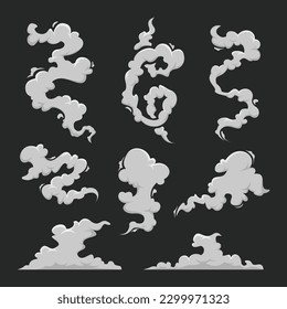 conjunto de vectores de ilustración de humo esponjoso, diseño de humo abstracto