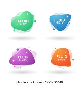 Set of fluid abstract banner. Geometric shape gradient composition.