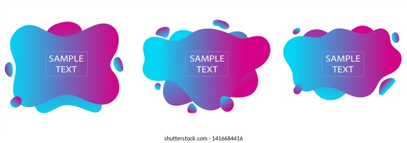 Set of  fluid abstract liquid badges shapes colorfull background modern graphic elements. Fluid organic colorful shapes. Vector EPS 10.