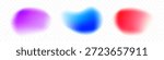 Set of fluid blur blobs or spots with aura effect, isolated on a transparent background