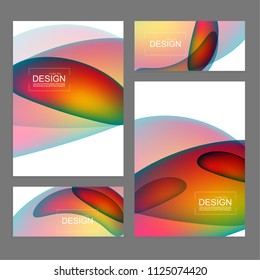 Set of fluid color covers. Vector background with colorful liquid gradient