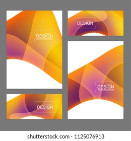 Set of fluid color covers. Vector background with colorful liquid gradient