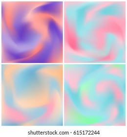 Set of fluid colors background for banner, cover, flyer, brochure, wallpaper, invitation card,poster. Vector holographic background