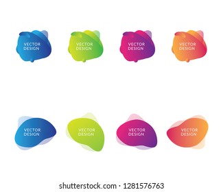 Set of fluid flow color full template with gradient blue, green, purple and orange for banner, poster, business card and flyer, vector design illustration