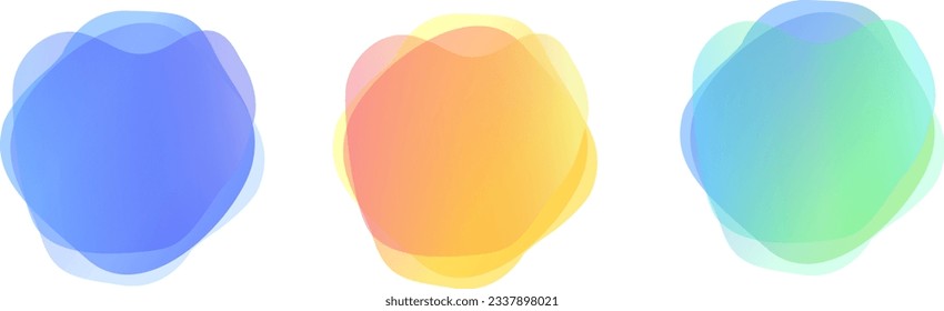 A set of fluid gradient colour circular blobs