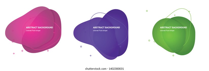 Set of Fluid Gradient Elements. Set of Abstract Liquid Shaped Backgrounds for Flyers, Banners, Web Sites, Business Cards, Invitations, Gift Cards, Brochures, Landing Pages