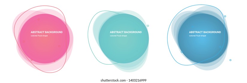 Set of Fluid Gradient Elements. Set of Abstract Liquid Shaped Backgrounds for Flyers, Banners, Web Sites, Business Cards, Invitations, Gift Cards, Brochures, Landing Pages