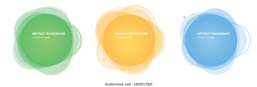 Set of Fluid Gradient Elements. Set of Abstract Liquid Shaped Backgrounds for Flyers, Banners, Web Sites, Business Cards, Invitations, Gift Cards, Brochures, Landing Pages