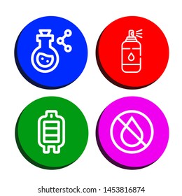 Set of fluid icons such as Flask, Spray, Blood transfusion, Ink , fluid