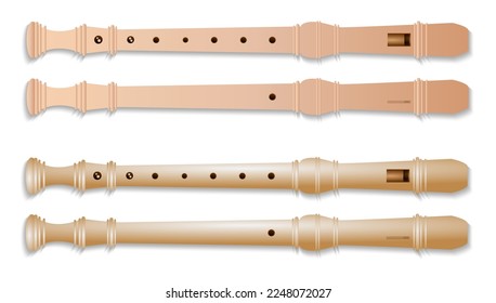 set flute musical instrument in 

different color.