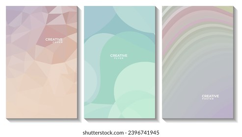 set of flyer. set of book cover. set of poster. abstract colorful creative background
