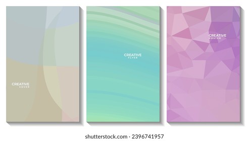 conjunto de volantes. conjunto de portada de libros. conjunto de afiches. fondo creativo colorido abstracto