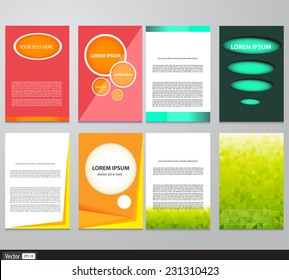 Set of Flyer, Brochure Design Template. Vector Abstract Background , A4 Size