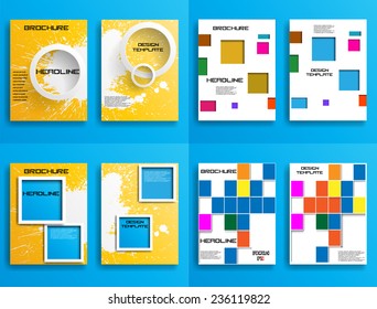 Set of Flyer. Brochure Design Template . Abstract Modern Background . 