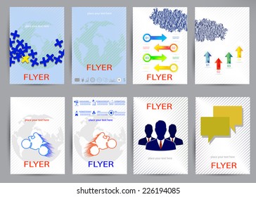 Set of Flyer, Brochure Design Templates. Geometric Triangular Abstract Modern Backgrounds.