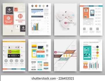 Set Flyer Brochure Design Templates Geometric Stock Vector (Royalty ...