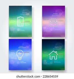 Set of Flyer, Brochure Design Templates. Abstract Modern Backgrounds. Infographic Concept. Vector illustration.