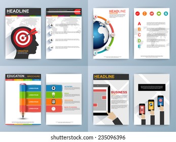 Set of Flyer, Brochure Design Templates. Online Services Infographic and statistic Concept.