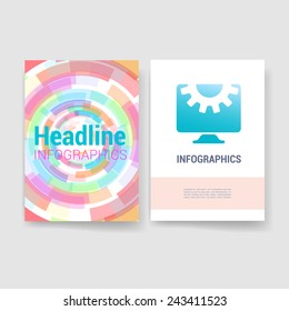 Set of Flyer, Brochure Design Templates. Mobile Technologies, Applications and Infographic Concept. Modern flat design icons for mobile or smartphone on a light background. 