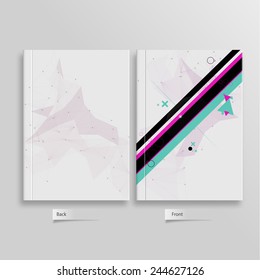 Set of Flyer, Brochure Design Templates. Geometric Triangular Abstract Modern Backgrounds