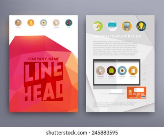Set of Flyer, Brochure Design Templates. Geometric Triangular Abstract Modern Backgrounds. Mobile Technologies, Applications and Online Services Infographic Concept.