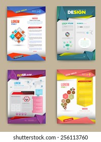 Set of Flyer, Brochure Design Templates. Abstract Modern Backgrounds. business concept. Vector illustration.