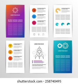 Set of Flyer, Brochure Design Templates. Abstract Modern Backgrounds. Applications and Online Services Infographic Concept.