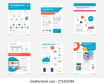 Set of Flyer, Brochure Design Templates. Geometric Triangular Elements, Abstract Modern Backgrounds. Mobile Technologies, Applications and Online Services Infographic Concept.