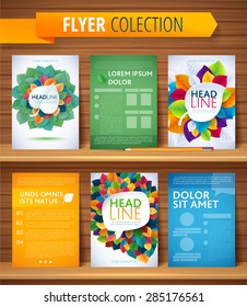 Set of Flyer, Brochure Design Templates. Leaves Natural and Ecology Concept.