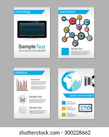 Set of Flyer. Brochure Design Templates. Information Technology. Network Technologies. Mobile Technologies, Applications and Online Services Infographic Concept. 