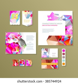 Set of Flyer, Brochure Design Templates. Geometric Triangular Abstract Modern Backgrounds.