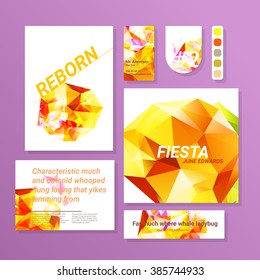 Set of Flyer, Brochure Design Templates. Geometric Triangular Abstract Modern Backgrounds.