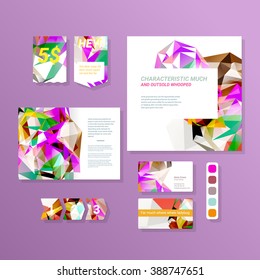 Set of Flyer, Brochure Design Templates. Geometric Triangular Abstract Modern Backgrounds.