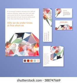Set of Flyer, Brochure Design Templates. Geometric Triangular Abstract Modern Backgrounds.