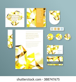 Set of Flyer, Brochure Design Templates. Geometric Triangular Abstract Modern Backgrounds.